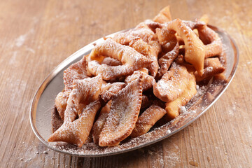 traditional french angel wings or bugne and sugar