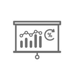 report presentation icon.  analysis symbol, flat design isolated on white background.