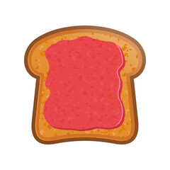 Toast with jam. Slice of food. Toasted bread