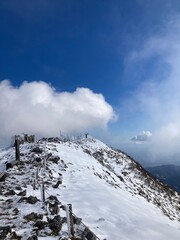snow covered mountains