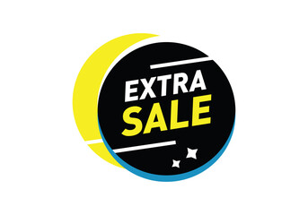 Extra sale offer tag sticker and yellow black color tag