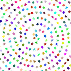 Circular pattern of small colored stars	