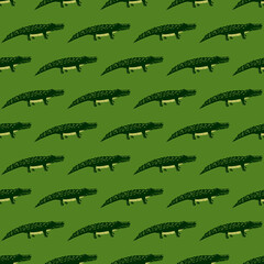 Cute crocodiles seamless pattern.Funny animals background.