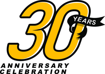 30 Years Anniversary Logo Design Template Vector Illustration