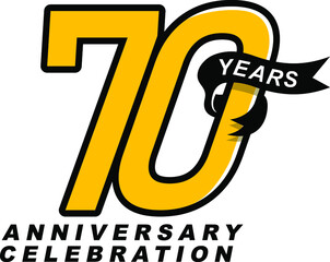 70 Years Anniversary Logo Design Template Vector Illustration