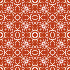The pattern is elegant white lace seamless delicate on a bright background