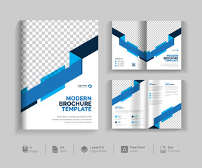 4 pages clean & minimal multipurpose bifold brochure design or corporate company brochure design.fully organized & editable brochure template design.