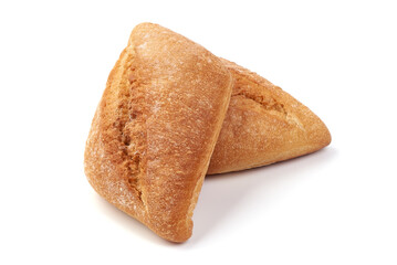 Homemade buns, isolated on white background.