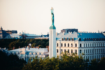 Monument of freedom in Riga, Latvia - 482669203