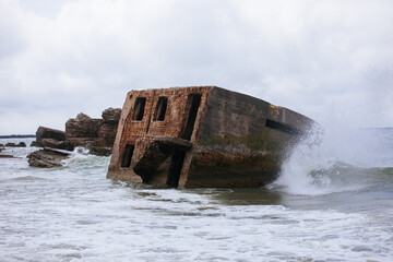 Old ruins in the water at Northern forts of Liepaja, Latvia
