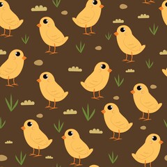 
Vector illustration of seamless background with chick