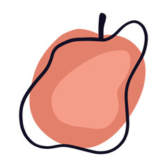 Hand drawn apple isolated.