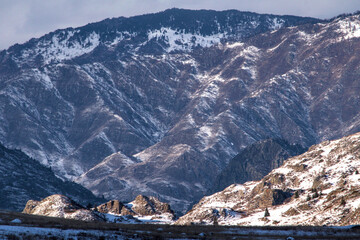 swiss mountains in winter