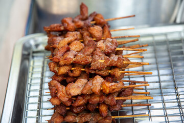 Pork fire Thai street food