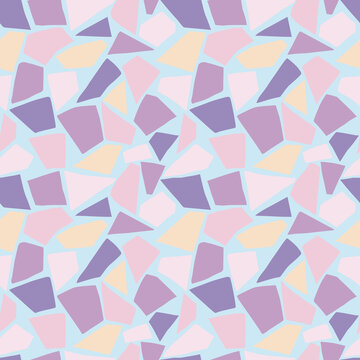 Pastel mosaic pattern with stone texture, modern fashionable pattern, geometrical shapes, vector illustration, seamless background