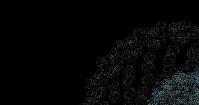 Abstract wireframe animation with copyspace. Technology concept