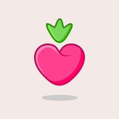 Fruit love logo design vector illustration