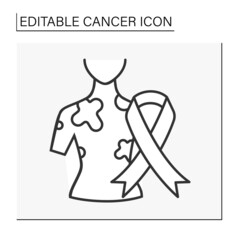  Disease line icon.Skin cancer. Non-melanoma disease. Healthcare concept. Isolated vector illustration. Editable stroke