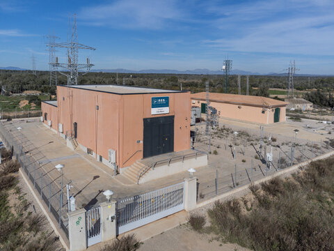 Cala Blava substation, electrical network of Spain, Llucmajor, Mallorca, Balearic Islands, Spain