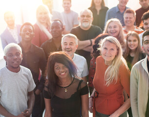 Group of business people smiling in an office