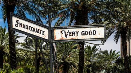 Fototapeta premium Street Sign to Very good versus Inadequate