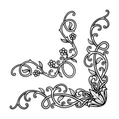 floral ornament decoration vintage style corner