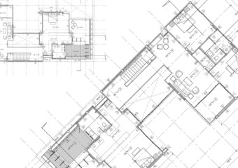Fototapeta premium Write a blueprint architecture for building.