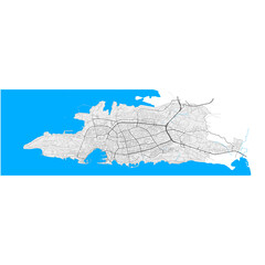Split, Croatia Black and White high resolution vector map