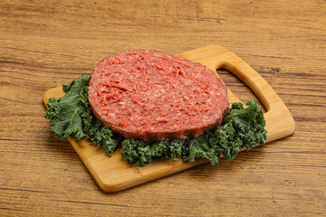 Raw beef burger cutlet for burger