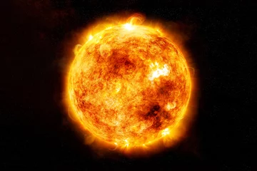 The sun from space on a dark background. Elements of this image furnished by NASA