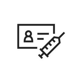 Vaccination certificate line icon