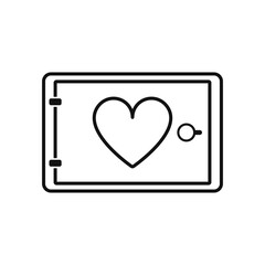 Security safe icon with heart sign