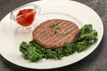 Grilled beef cutlet for burger