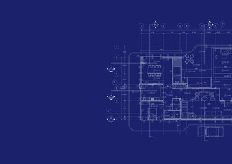 Obraz premium Write a blueprint architecture for building.