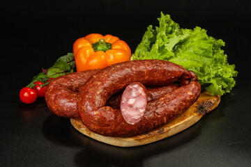 Natural meat sausages with minced meat