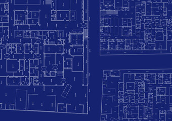 Fototapeta premium Floor plan designed building on the drawing.