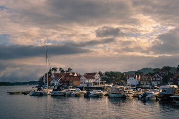 Fototapeta premium small anchorages near villages in Norway
