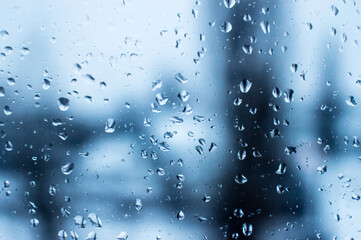 Water drops on the glass