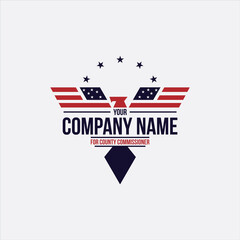 creative simple logo design american eagle flag