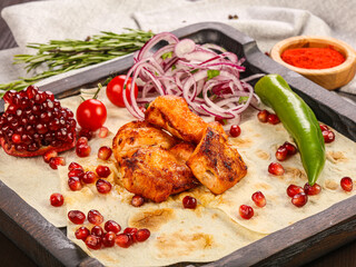 Chicken shashlik grilled barbecue meat