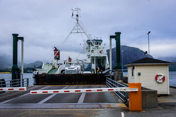 Transport by a ferry for cars between the islands of Norway
