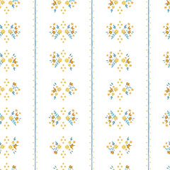Cute hand drawn ditsy seamless pattern, lovely floral background, great for textiles, banners, wallpapers, wrapping - vector design