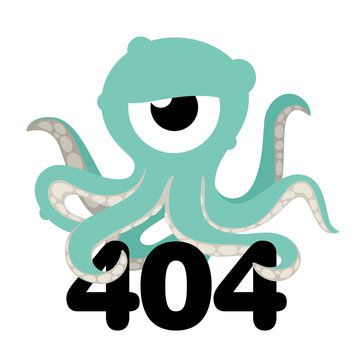 Image for page not found error 404. Octopus holding 404 error