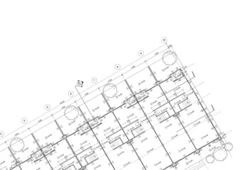 Fototapeta premium Floor plan designed building on the drawing.