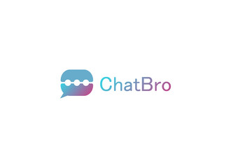 Communication Logo. Blue and Purple Speech Bubble with Chat Talk Icon isolated on White Background. Flat Vector Logo Design Template Element.