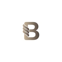 Letter B wrapped in rope icon logo design illustration