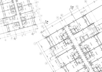 Fototapeta premium Write a blueprint architecture for building.