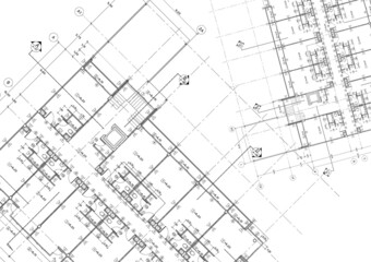Fototapeta premium Write a blueprint architecture for building.