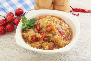Caucasian Mangal salad with baked vegetables