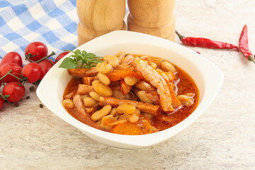 Roasted pork with white beans